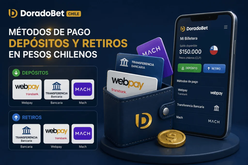 Métodos de pago, depósitos y retiros en pesos chilenos dentro de Doradobet.