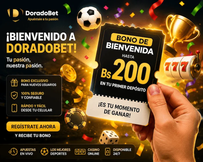 Promoción exclusiva de Doradobet Bolivia para nuevos usuarios con beneficios de bienvenida.