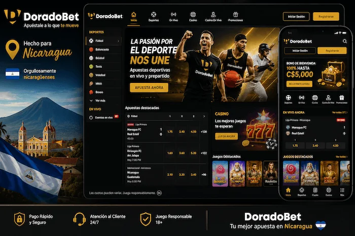 Plataforma DoradoBet para usuarios de Nicaragua con apuestas deportivas y casino online