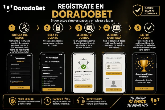 doradobet Proceso de creación y verificación de cuenta en DoradoBet Guatemala.